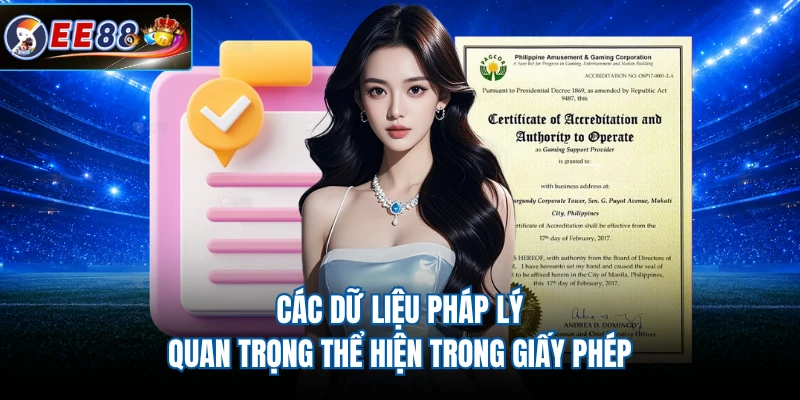 Các dữ liệu pháp lý quan trọng thể hiện trong giấy phép